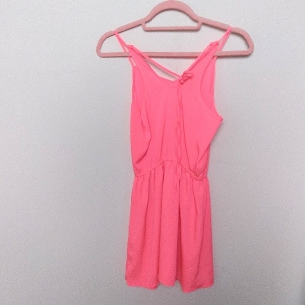 American Eagle Neon Pink Sleeveless Halter Neck Sundress Size XS